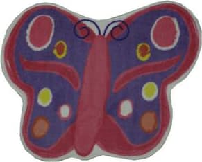 Ivory Safavieh Kids Collection SFK390A Handmade Butterfly Wool Accent Rug Blue 2' x 3' Ivory Safavieh Kids Collection SFK390A Handmade Butterfly Wool Accent Rug Blue 2' x 3'