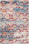 Lr Resources Fusion 81353 White - Blue Area Rug