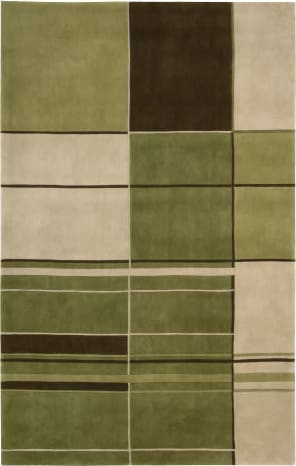 Helmsburg 7x9 Abstract Dark Green Rug - Clearance