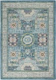 Nourison Ankara Global ANR17 Ivory Light Blue Area Rug