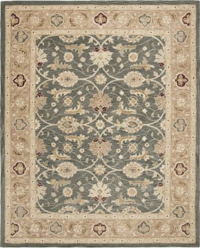 SAFAVIEH Anatolia Veronica Traditional Wool Area Rug, Beige/Green, 8' x 8'  Round 