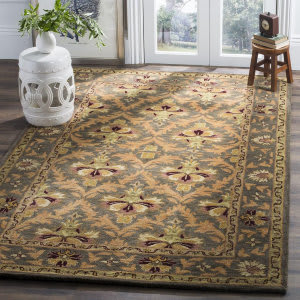 SAFAVIEH Blossom BLM402D Handmade Gold / Multi Rug 4' round, 4