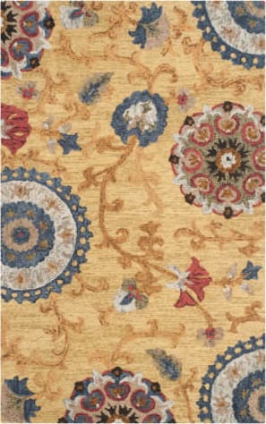 Safavieh Blossom Christiana 8 x 8 Wool Blue Round Indoor Floral/Botanical  Bohemian/Eclectic Area Rug in the Rugs department at