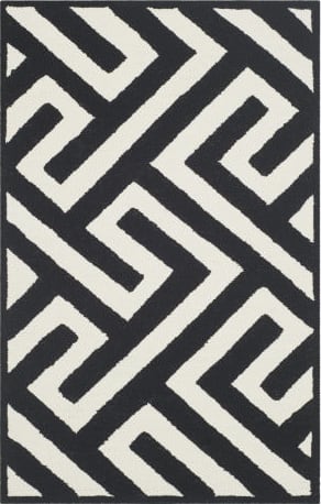 Home Decorators Collection Black and Ivory Geometric Diamond