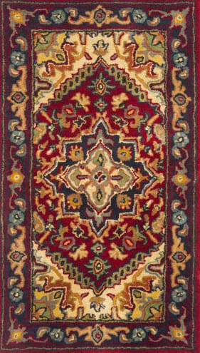 6' x 6' Round Safavieh Heritage Collection HG965A Handmade Traditional Oriental Premium Wool Area Rug Ivory Red 6' x 6' Round Safavieh Heritage Collection HG965A Handmade Traditional Oriental Premium Wool Area Rug Ivory Red