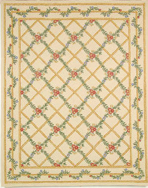 SAFAVIEH Chelsea Collection 4' Round Ivory / Green HK716A Hand-Hooked  French Country Wool Area Rug