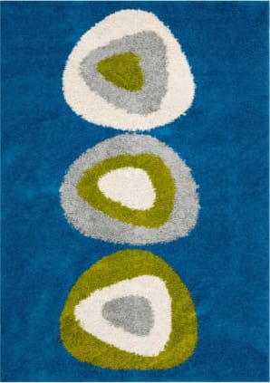 Basel Wool Blue and Sage Green Rug Swatch 12x18