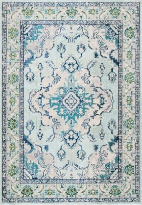 Safavieh Monaco MNC243H Orange/Light Blue 3' x 3' Round Area Rug