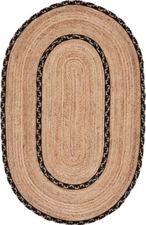 Amber Natural Braided Oval Jute Rug