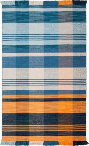 Blue Plaid Outdoor Area Rug, Check Waterproof Carpet Home Floor Decor –  Starcove Fashion