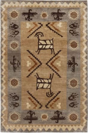 Baxton Studio Zaguri Modern Natural Handwoven Leather Blend Area Rug - 5' x 8'/Surplus