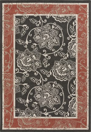  ROYAL ARTS & CRAFTS 2x3,3x5,4x6,5x7,6x9,8x10,9x12 Black Color  Scalloped Design Jute Rug Kitchen Rug/ Patio Rug/ Hallway Rug/ Entryway Rug/  Outdoor Rug (3x4 Ft Area Rug) : Home & Kitchen