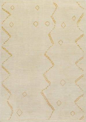 Tiwari Home 5' x 8' Yellow and Beige Rectangular Area Throw Rug