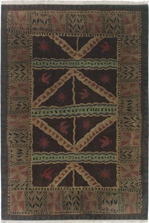 Baxton Studio Zaguri Modern Natural Handwoven Leather Blend Area Rug - 5' x 8'/Surplus