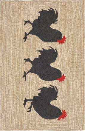 American Dakota High Country Rooster 8ft x 11ft Area Rug in Black