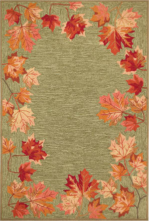 Autumn Leaves Tan Indoor/Outdoor Rug - 5 x 8