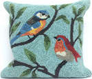 Trans-Ocean Frontporch Pillow Birds On Branches 2270/04 Aqua