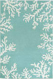 Trans-Ocean Capri Coral Border 1620/04 Aqua Area Rug