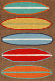 Trans-Ocean Frontporch Surfboards 1406/19 Brown Area Rug