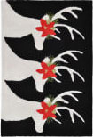 Trans-Ocean Frontporch Reindeer 1818/48 Black Area Rug