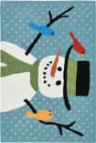 Trans-Ocean Frontporch Snowman And Friends 1865/03 Blue Area Rug