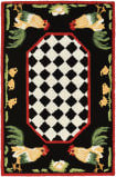 Trans-Ocean Frontporch Rooster 2408/48 Black Area Rug