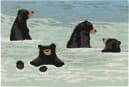 Trans-Ocean Frontporch Bathing Bears 4340/03 Water Area Rug