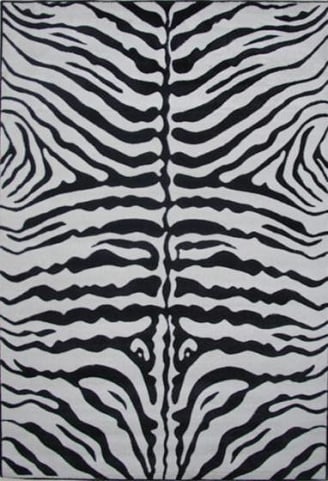 Fun Rugs Supreme Zebra Skin TSC-045 Black White