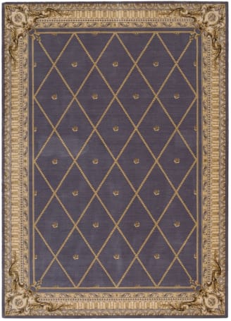 Nourison Ashton House Beige and Blue Classical Motif Wool Rug 7'5 x 7'5 8' Round/Square Nourison Ashton House Beige and Blue Classical Motif Wool Rug 7'5 x 7'5 8' Round/Square