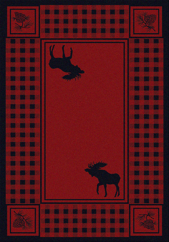 American Dakota Cabin Moose Refuge Red Rug Studio