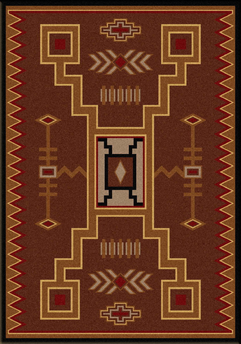 American Dakota Cabin Thunderstorm Brown Area Rug 122529