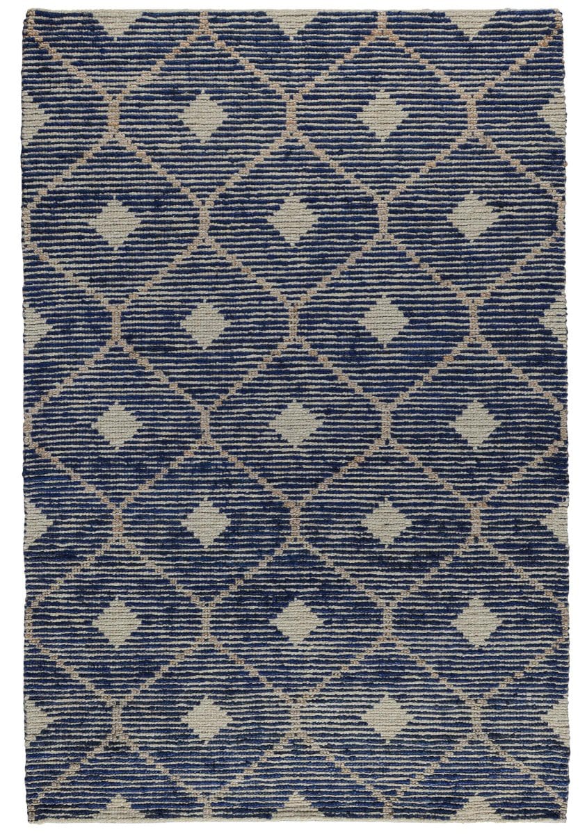 Rustic Rug Top View Blue Classic Home Rustica 3004 Blue | Rug Studio