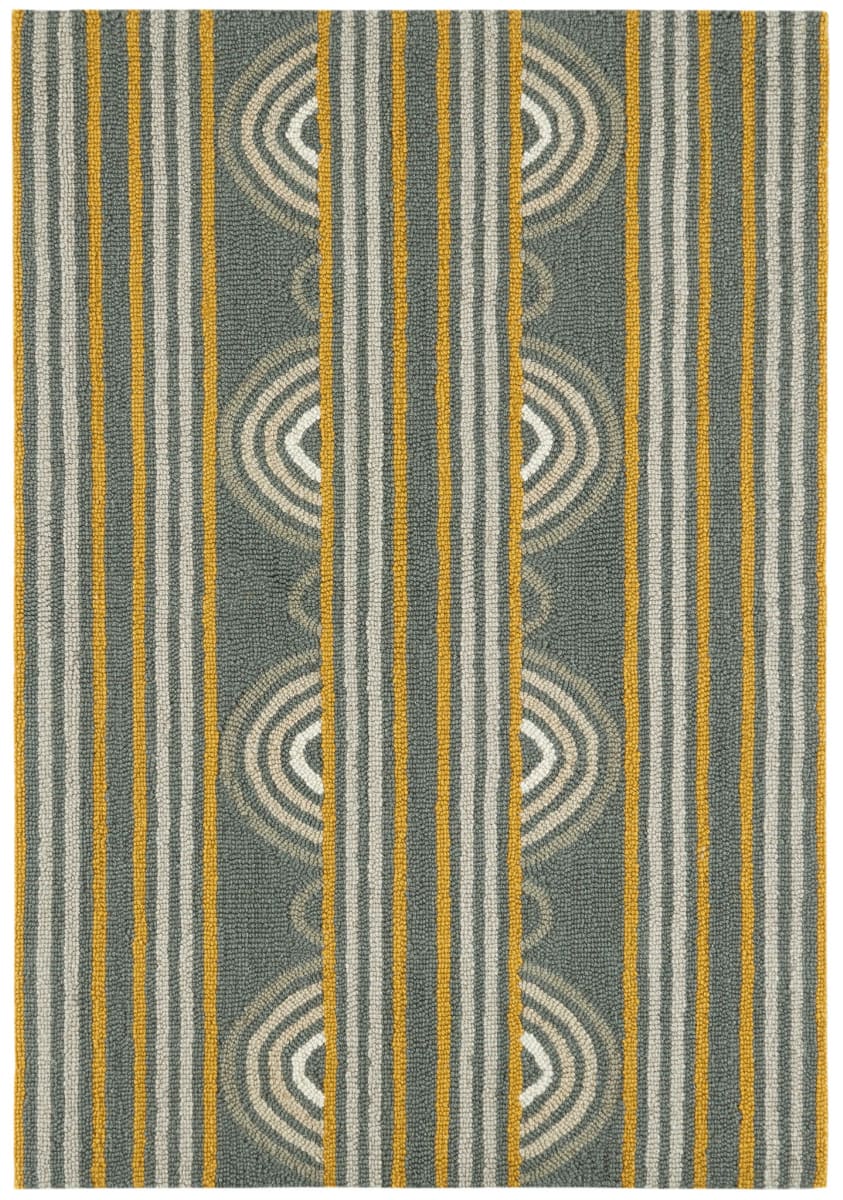 Button Patterned Rug Dash and Albert Button Hooked Grey | Rug Studio