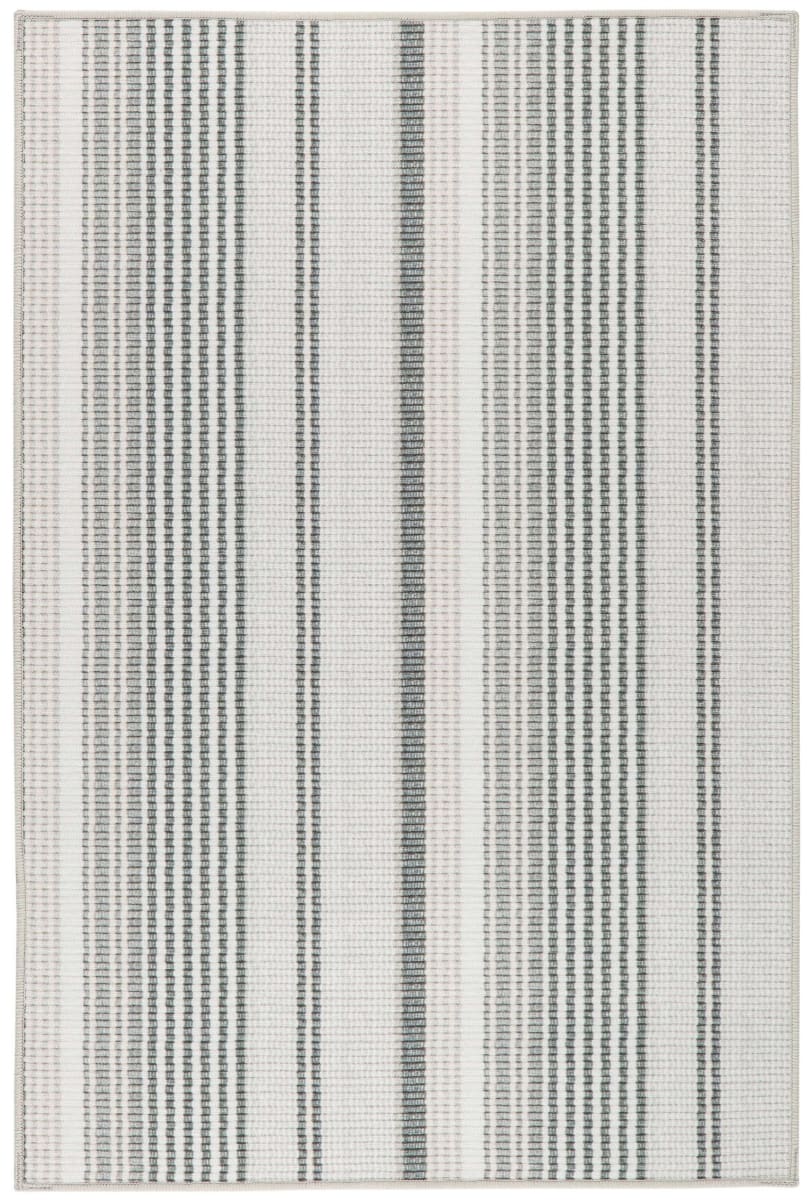 Dash and Albert Gradation Ticking Washable Grey Rug Studio