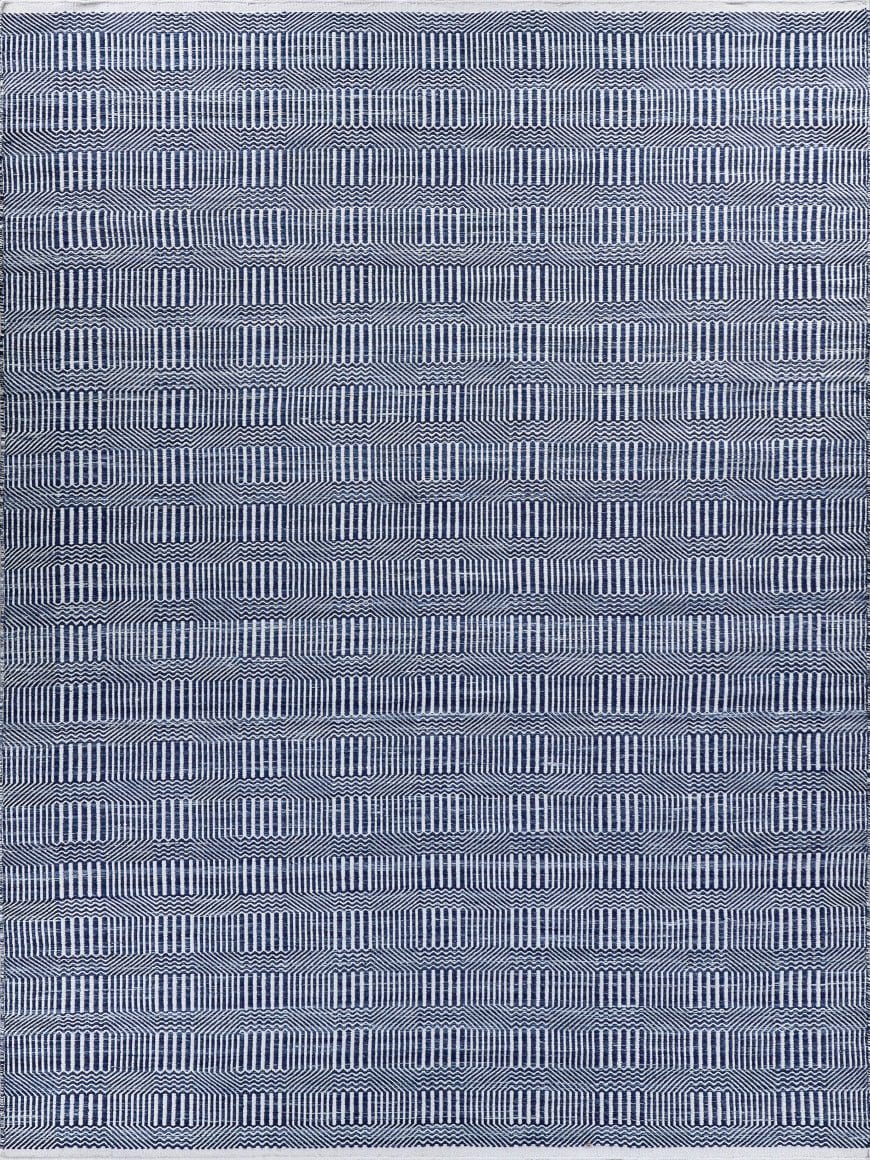 Exquisite Rugs Naples Flatweave 4884 Blue-Ivory | Rug Studio