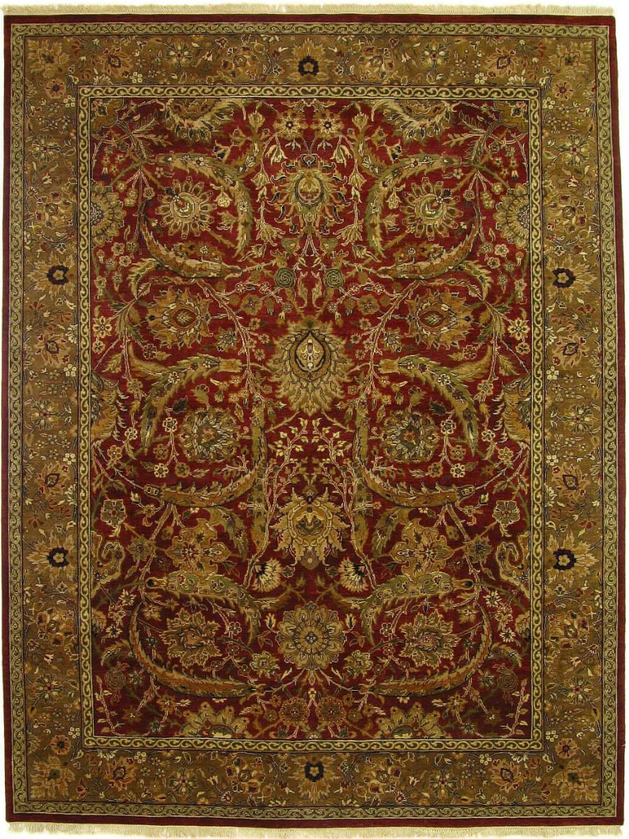 Red Gold Rug Agra Hand Knotted 6505 Red - Gold | Rug Studio