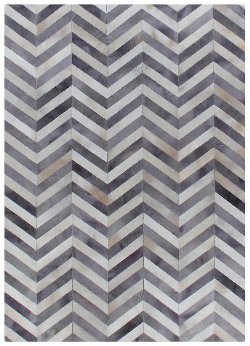 Exquisite Rugs Natural Hide Hair on Hide 9772 White Light Gray Rug Studio