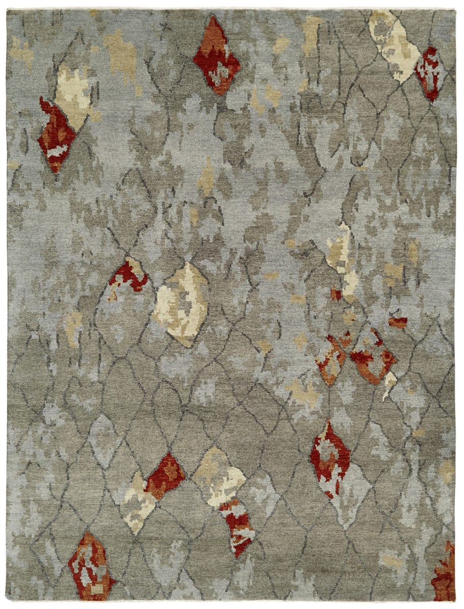 Famous Maker Barton 100805 Greige - Slate Abstract | Rug Studio