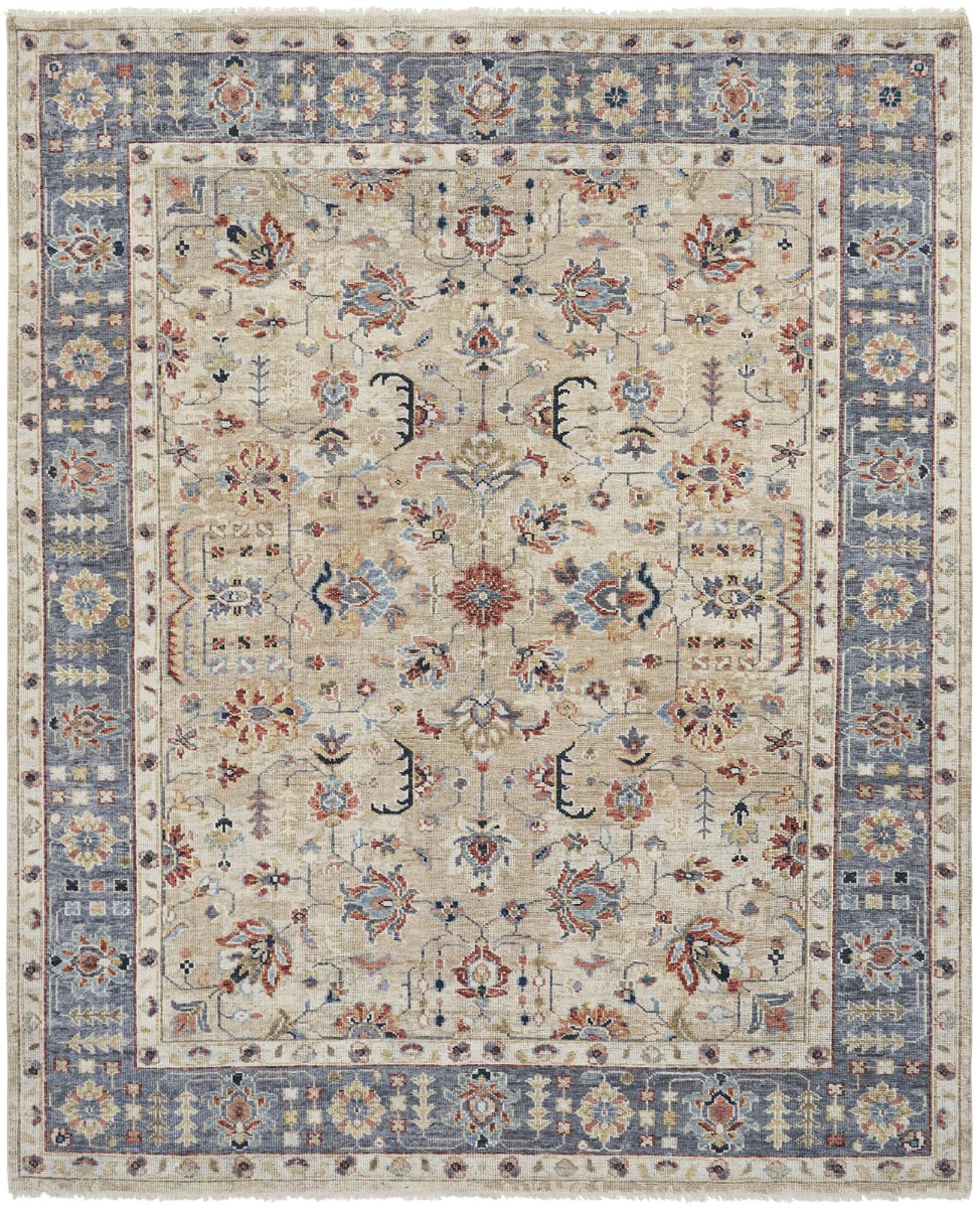 Maker Style Rugs Famous Maker Kenapa 100190 Beige- Blue | Rug Studio