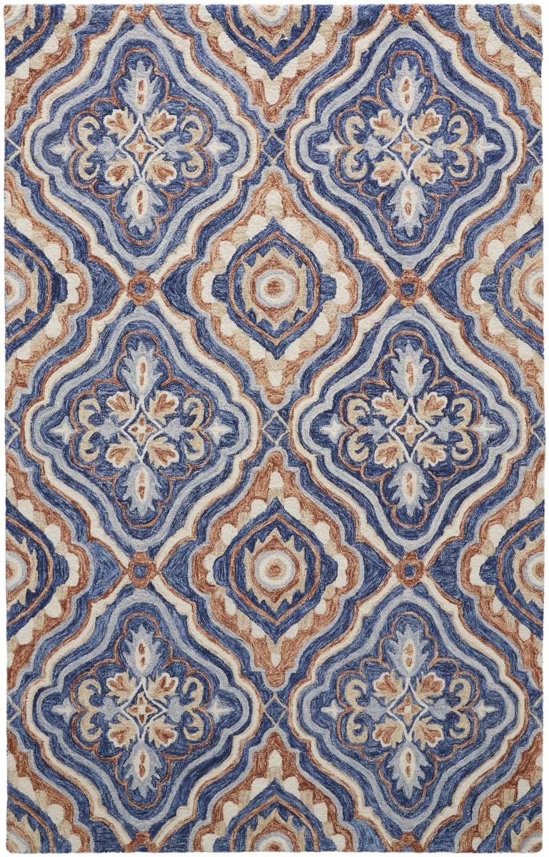 Feizy Rhett I8072 Blue - Rust | Rug Studio