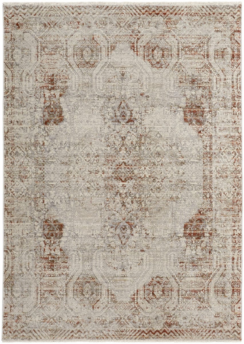 Feizy Kaia 39gkf Gray Rust Rug Studio