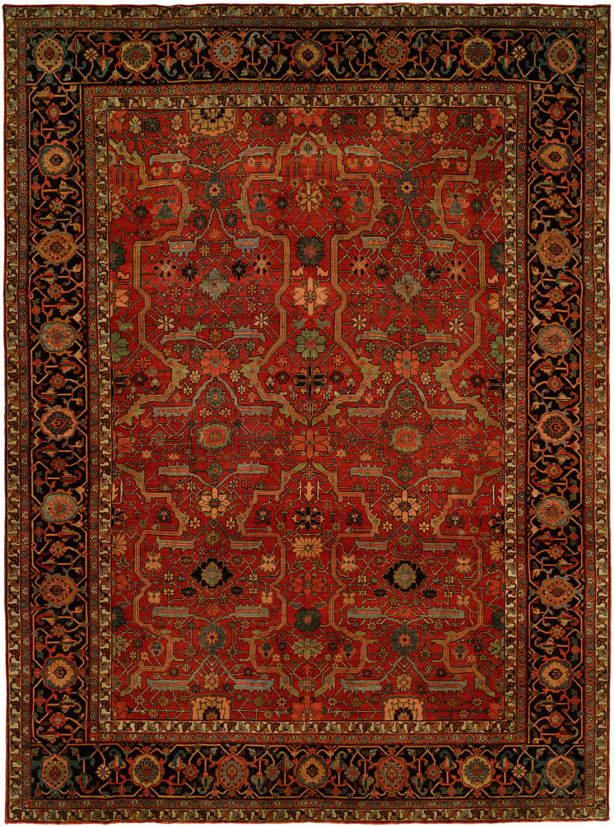 Hri Antique Heriz 104 Red - Blue | Rug Studio