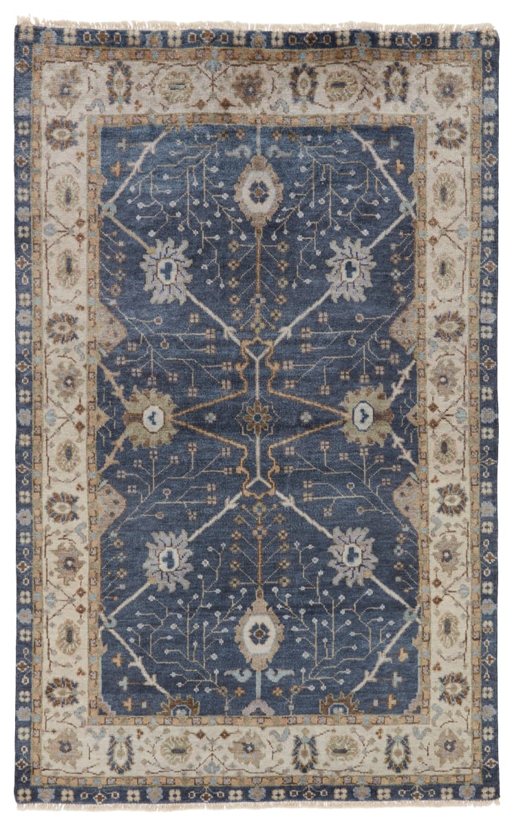 Anise Princeton Ans02 Dark Blue - Beige | Rug Studio