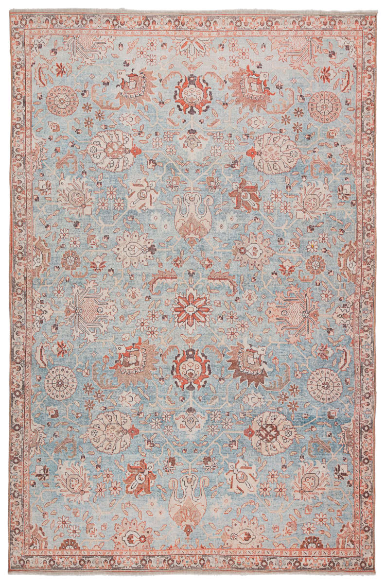 Jaipur Living Boheme Boh14 Poppy Light Blue Orange Rug Studio