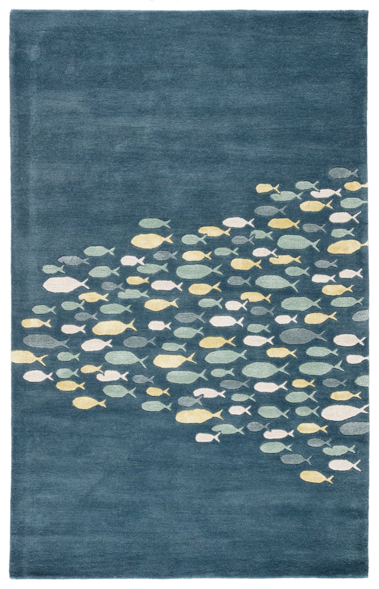 Jaipur Living Coastal Resort Schooled Cor01 Captains Blue Harbor Gray Rug Studio