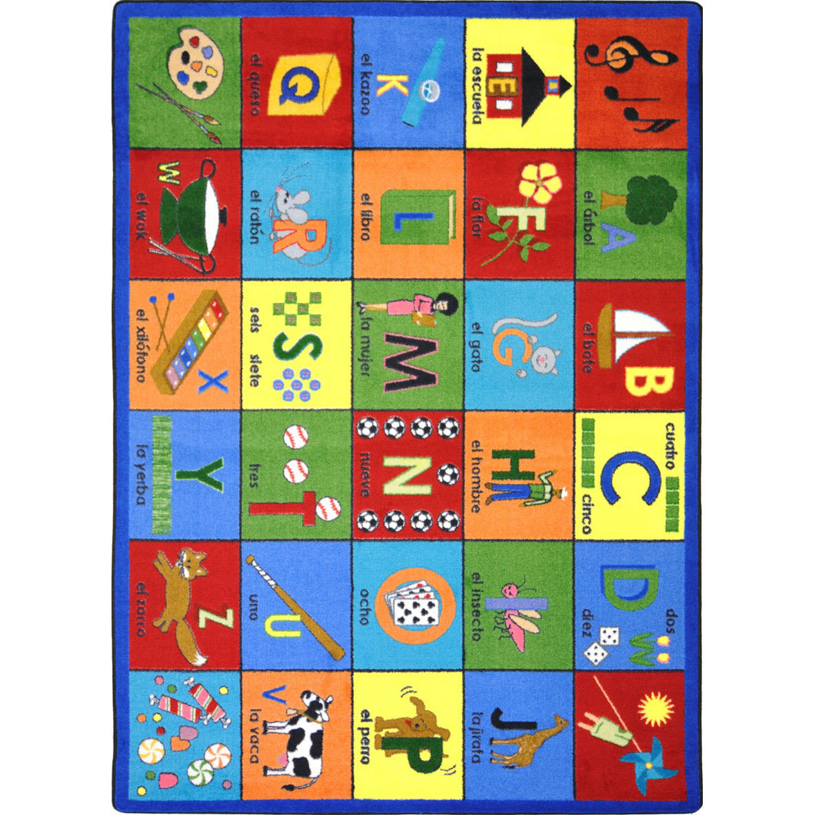 Joy Carpets Kid Essentials Bilingual Phonics Multi | Rug Studio