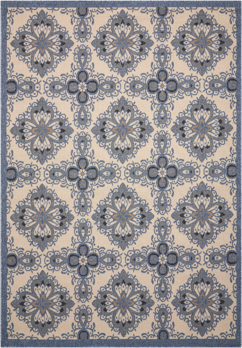 Nourison Caribbean Crb10 Ivory Blue Rug Studio