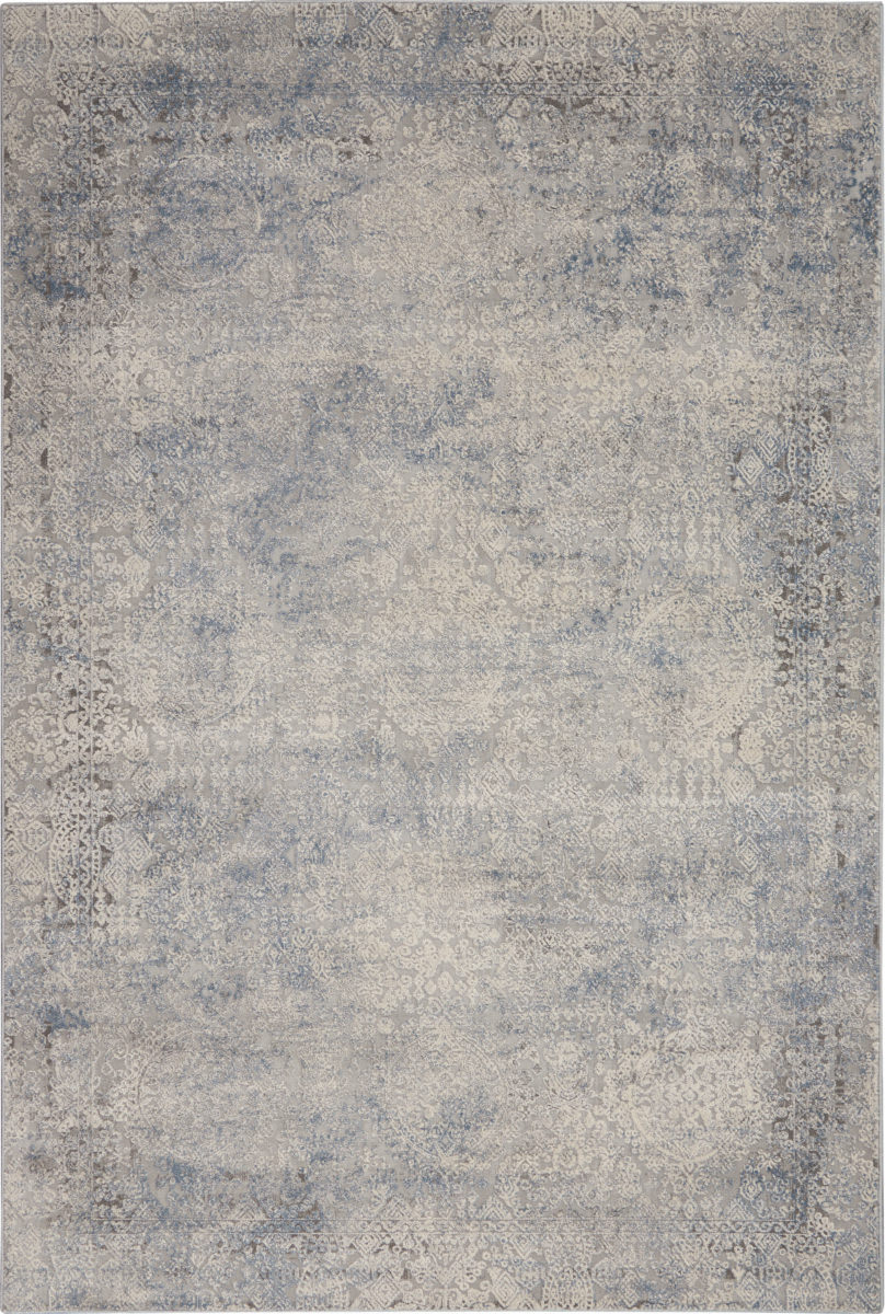 Rustic Textures Rus09 Ivory - Light Blue | Rug Studio
