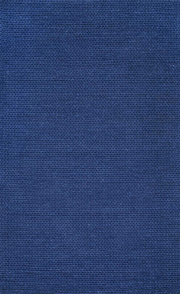Nuloom Hand Woven Chunky Woolen Cable Navy Area Rug