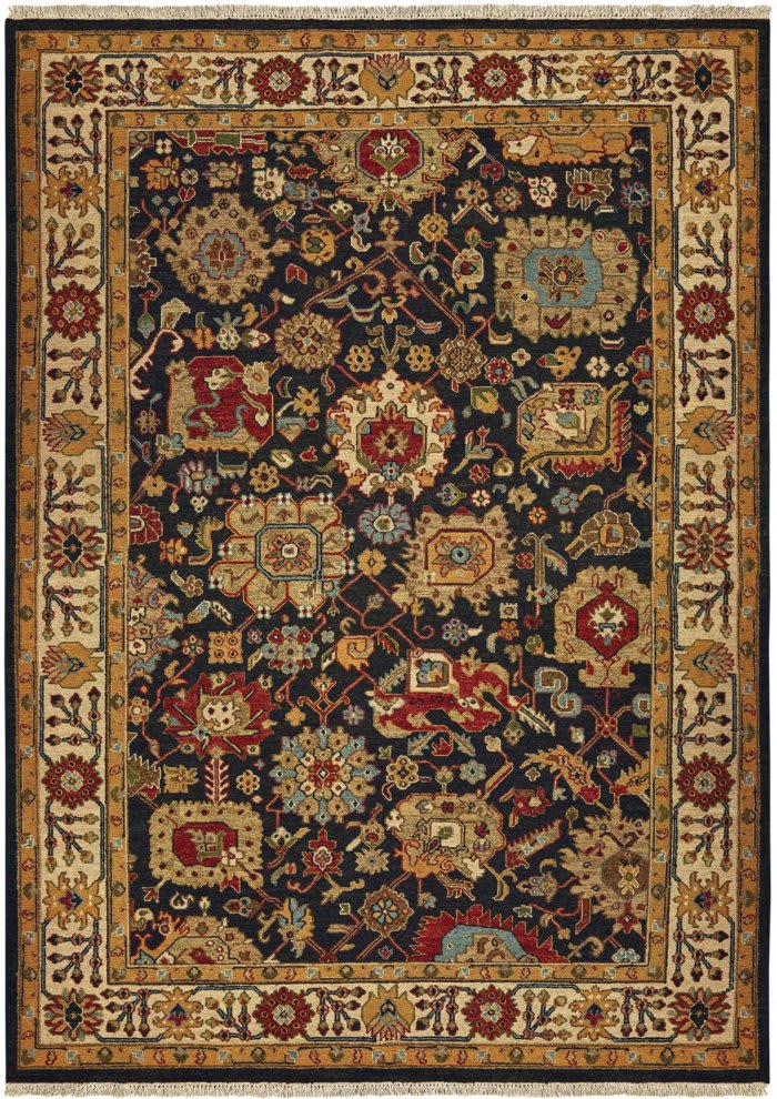 Oriental Weavers Angora 12302 Black Ivory Rug Studio